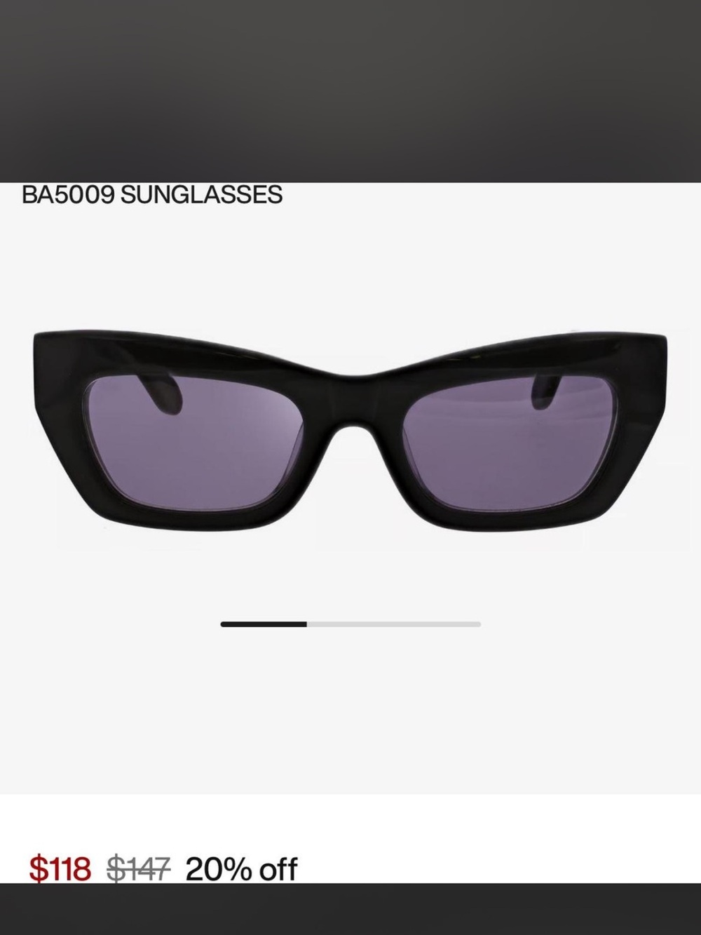 BCBGMaxAzria Black Frame Sunglasses with Dark Purple Lenses - Picture 7 of 7